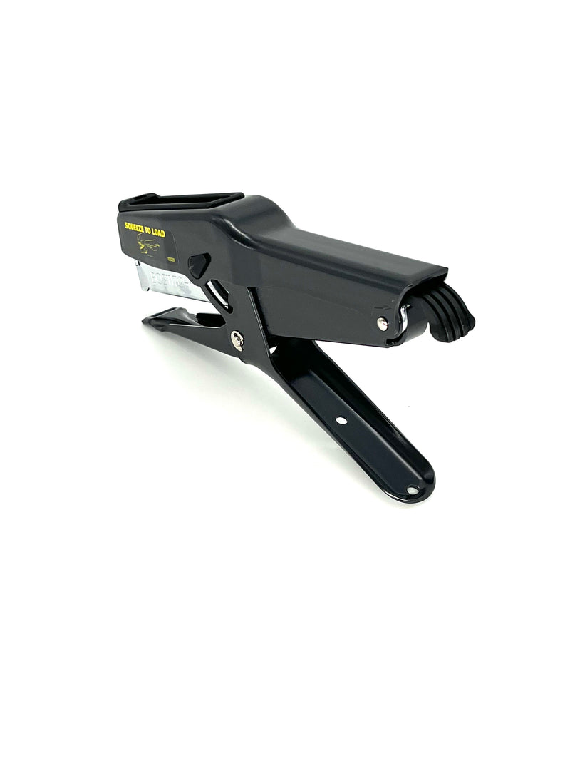 Bostitch BOT P6C-6 Stapling Plier, Light wire plier stapler for medium duty applications. Case hardened steel components and coated top load magazine allows for durable, smoother, fast staple loading. Applications include: box closing, dry cleaning, and work with corrugated, plastic, and paper.  