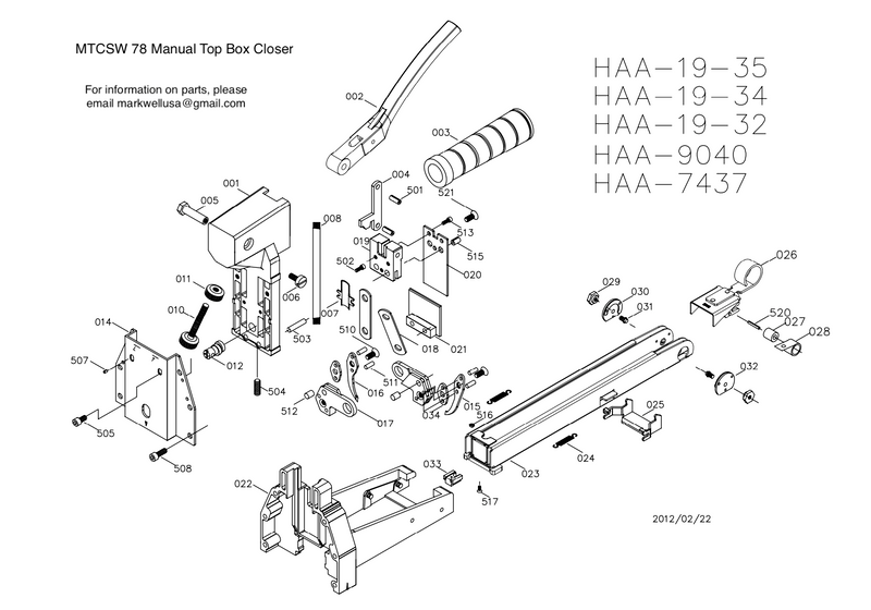 Markwell MTCSW 78 Manual Top Box Closer