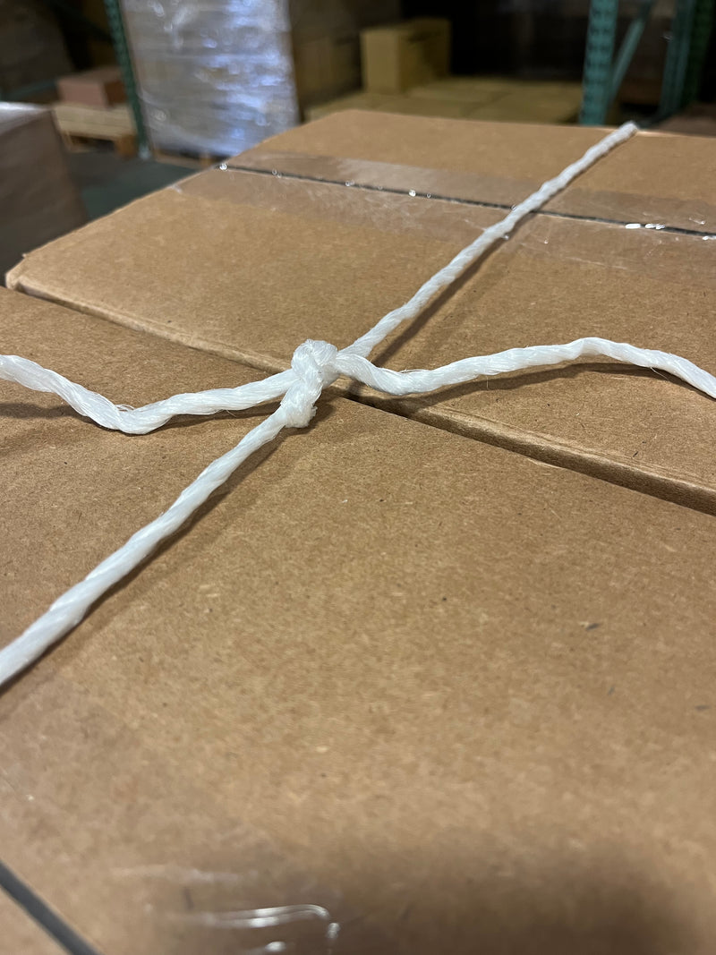 Polypropylene Tying Twine - 2 Ply White Plastic Poly Twine String 3150'  Roll - Soft On Hands - Heavy Duty Outdoor & Indoor Tie Line - Baling Twine,  Shipping & Bundling Twine