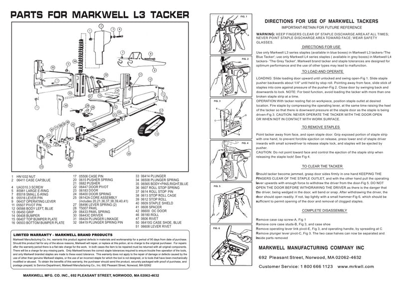 Markwell L3-CS Outward Clinch Tacker